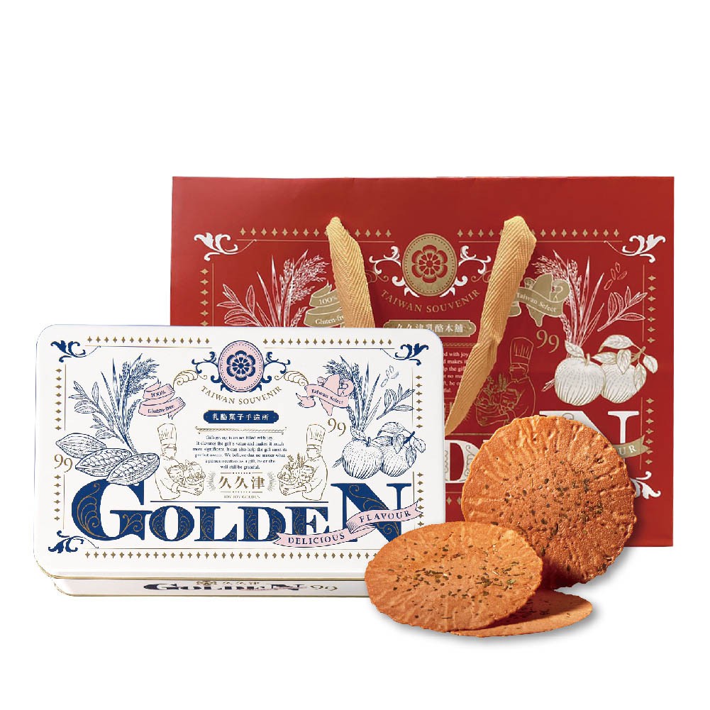 久久津米餅3盒組(蘋果米餅1盒+紅烏龍米餅1盒+乳酪米餅1盒+帆布袋)附紙袋