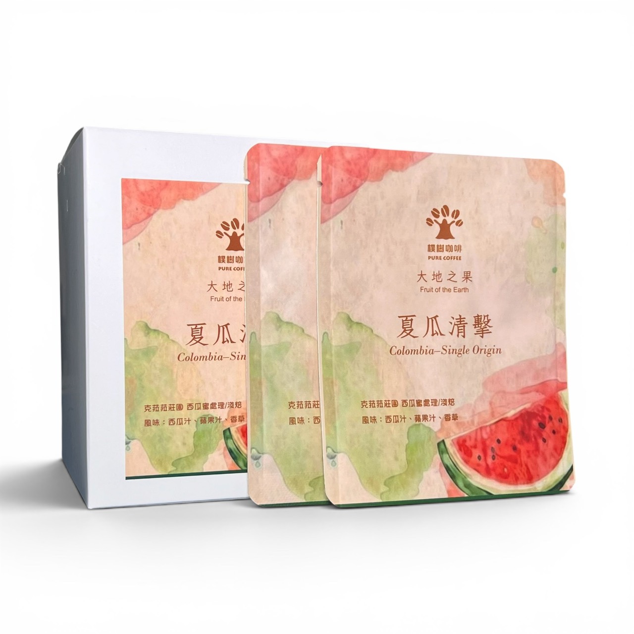 大地之果-夏瓜清擊 哥倫比亞 克拉拉莊園 西瓜蜜處理/淺焙 掛耳包(10入盒裝)