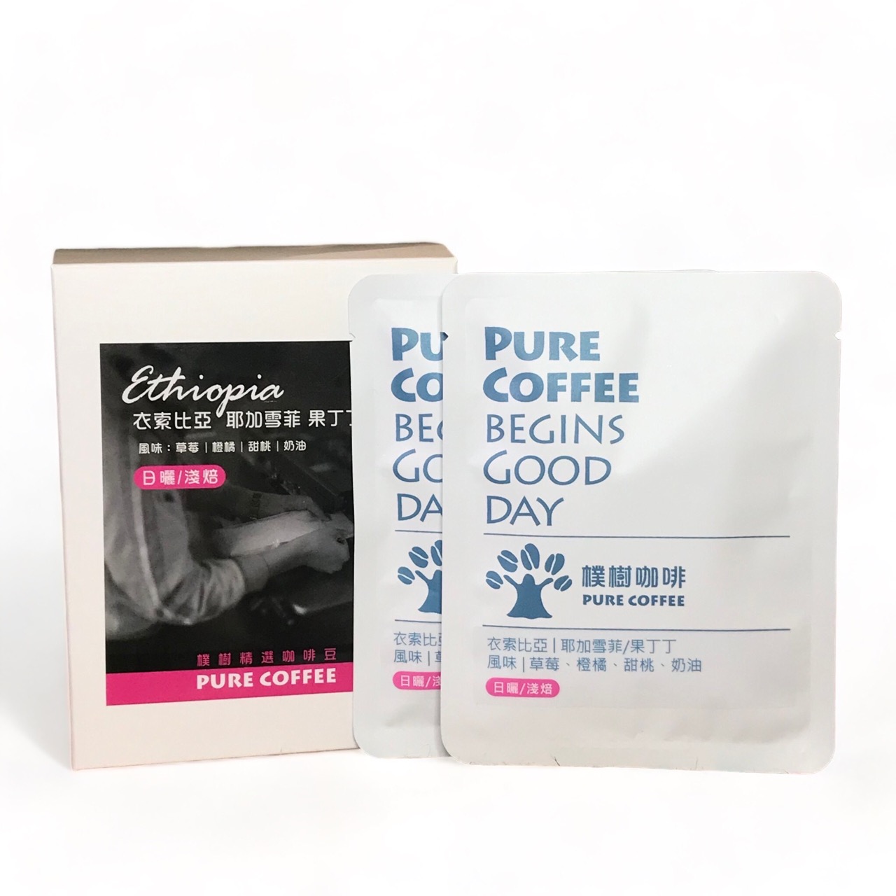 樸樹咖啡捷運古亭店 衣索比亞 耶家雪菲 果丁丁 日曬(淺焙)/掛耳包(每盒10入)
